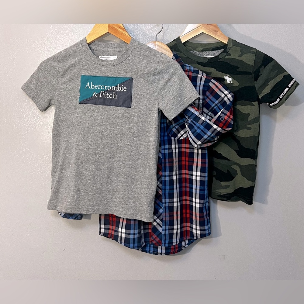 Abercrombie Finch Kids & Faded Glory Lot of 3 2-T-shirt & 1- Button Down dressy